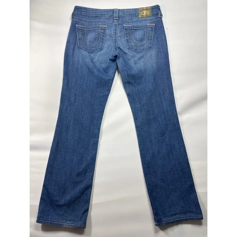 True Religion Women's Low Rise Bootcut Blue Denim Jeans - Size 31 (33x31) - Picture 2 of 7
